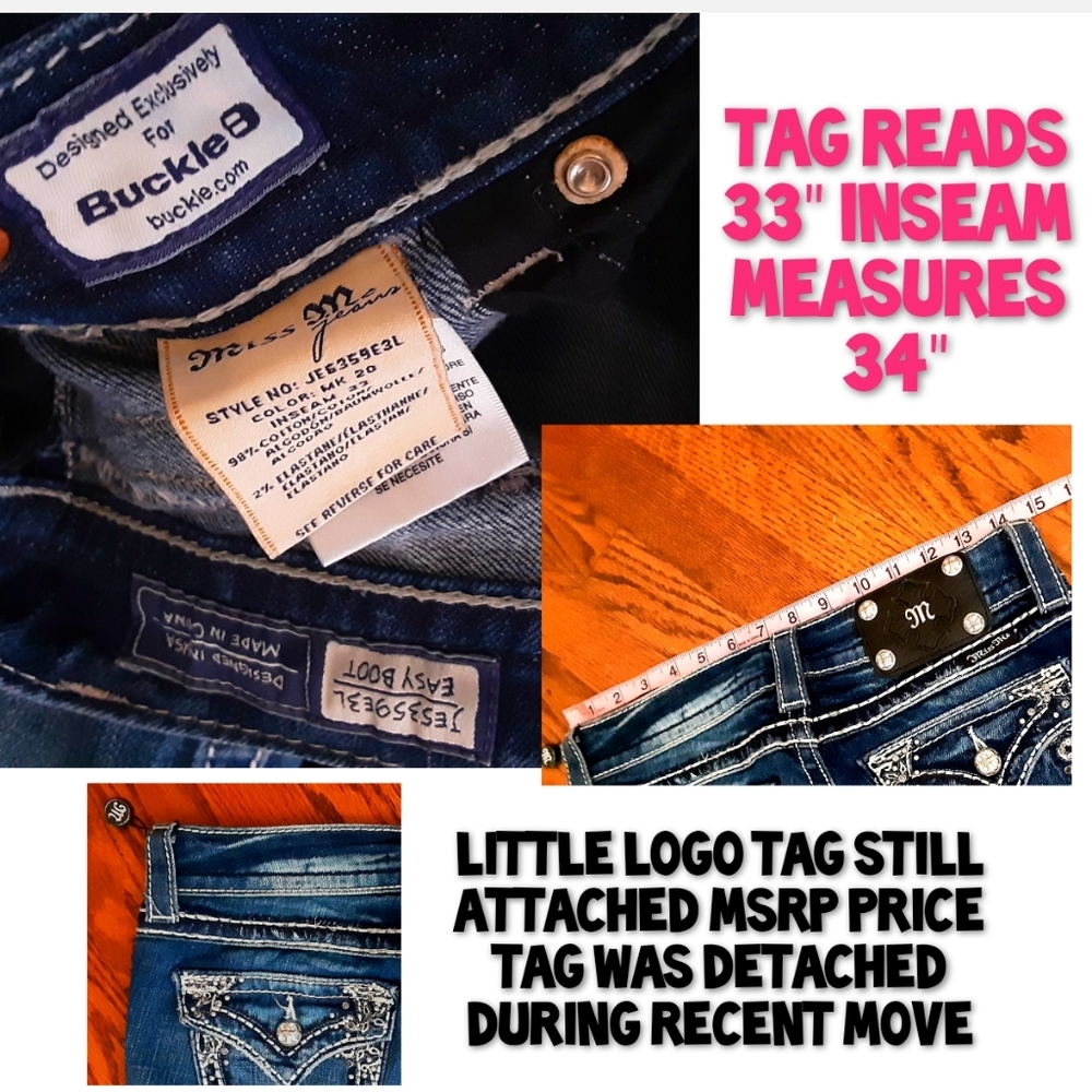 Miss Me Jeans Easy Boot Cut Size 25 NWT - Picture 14 of 16